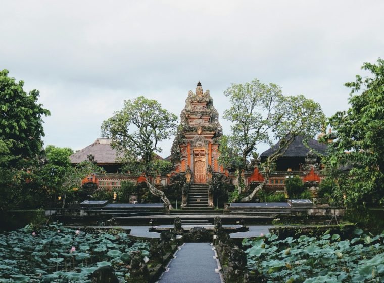 Saraswati Temple and its lotus pond in central Ubud